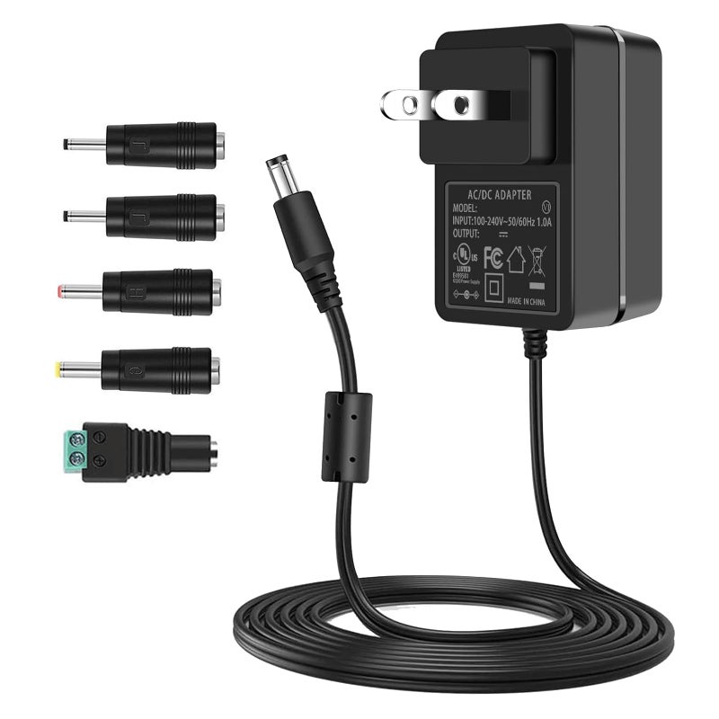 TKDY 9V 1.5A Power Supply Adapter DC 9V Power Cord AC 100-240V to DC 9 Volts 13.5W, fit for DC9V Arduino UNO R3, 9Vdc Record Player, Schwinn 140/170/A10 Bike etc. with 5.5 * 2.5mm Center Positive Tip. - Image 1
